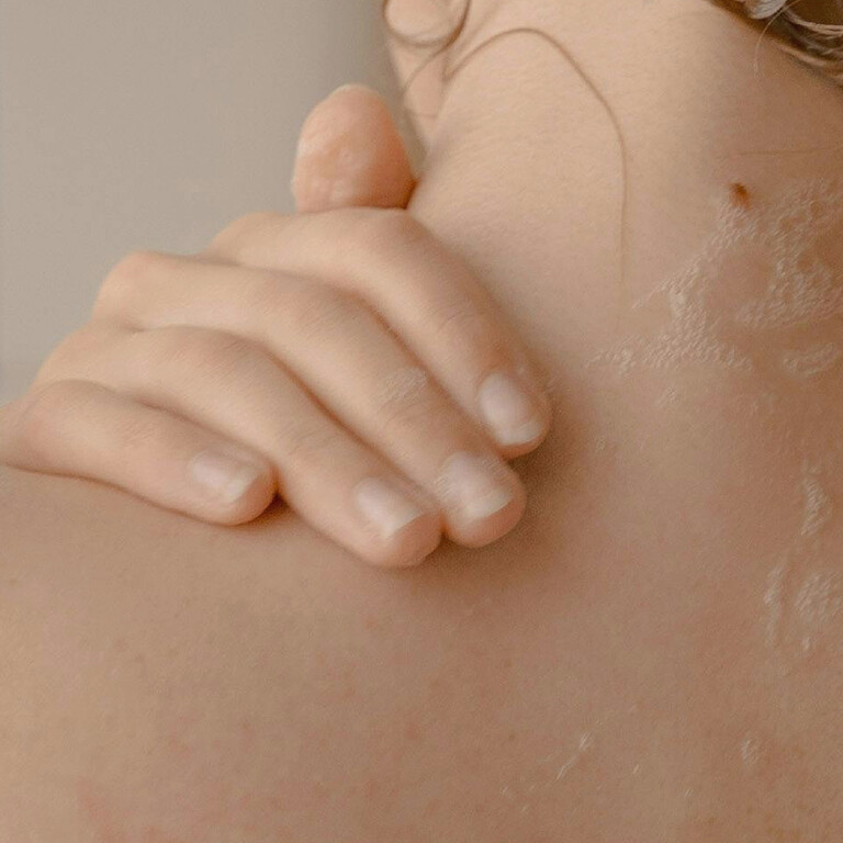Hand on skin